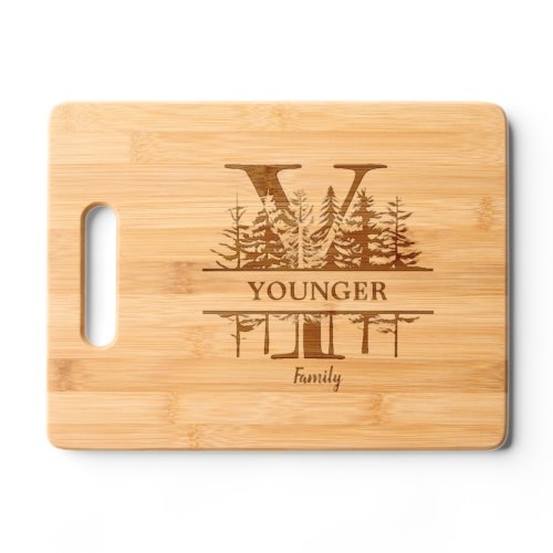 Forest Trees Letter Y Family Name Cutting Board