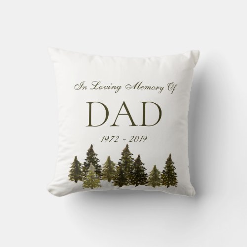 Forest Trees Memorial Loss Of Loved One Christmas Throw Pillow