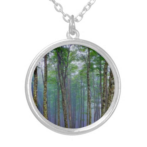 Forest trees near the Col de Bentarte  Silver Plated Necklace