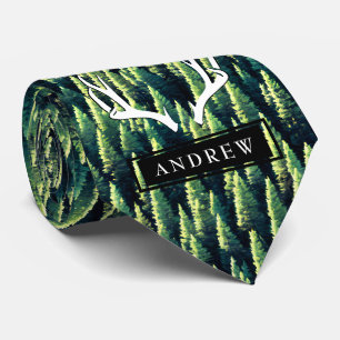 Forest trees neck tie
