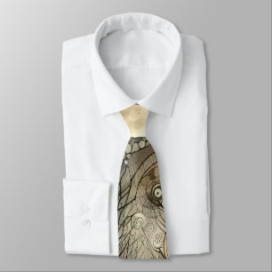 Forest trees under Full Moon Neck Tie