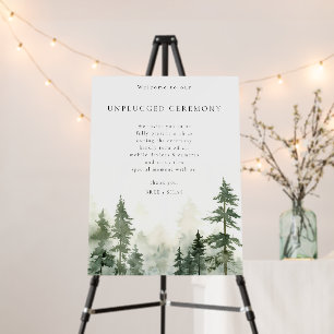 Forest Trees Unplugged Ceremony Wedding Sign