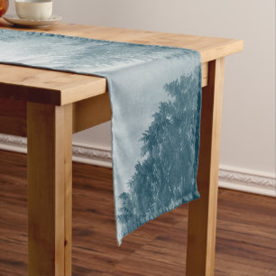 Forest Trees Watercolor Short Table Runner