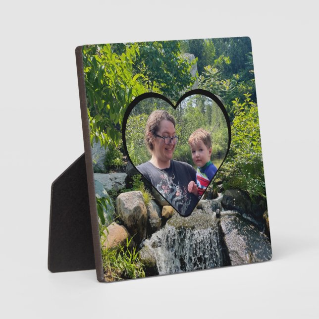 forest trees waterfall greenery heart template plaque (Front)