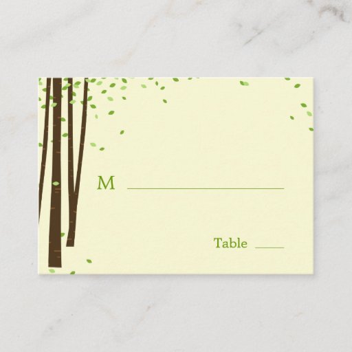Customizable Forest Trees Wedding Flat Place Cards Business Card Template