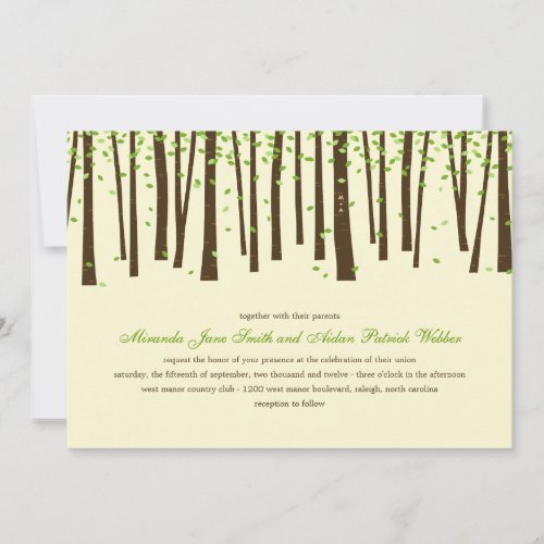 Forest Trees Wedding Invitations - Green