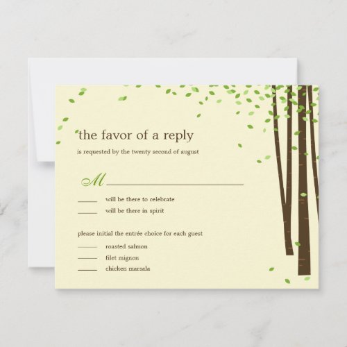 Forest Trees Wedding Invitations - Green