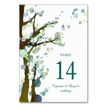 Forest Trees White Wedding Table Number by BridalHeaven at Zazzle