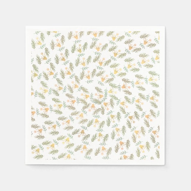 Forest Tropical Botanical Baby Shower Party Napkins (Front)