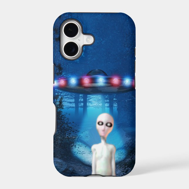 Forest UFO Close Encounter Iphone Case (Back)