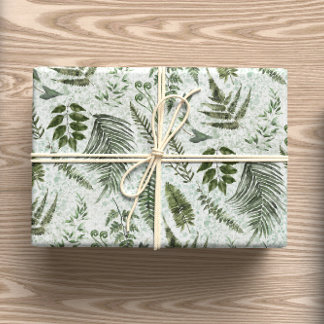 Forest Undergrowth Moss & Sage Green Wrapping Paper Sheets