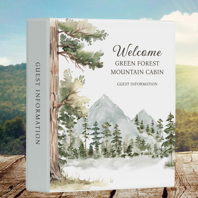 Forest Vacation Rental House Guest Information Mini Binder (In situ)