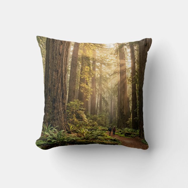 Forest Walk Throw Pillow (Front)
