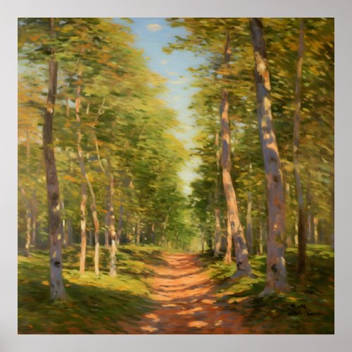  Forest Walkway Surrounded By Lush Greenery Fine  Poster