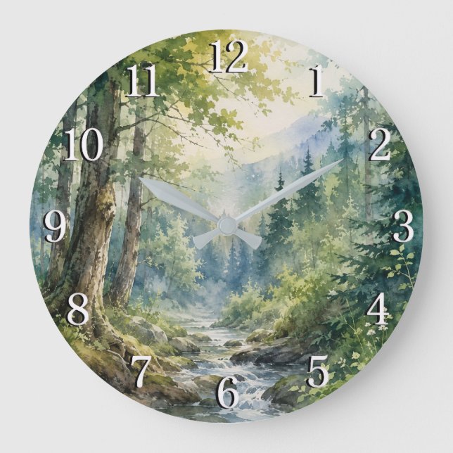 Forest Wall Clock — Nature-Inspired Design (Front)