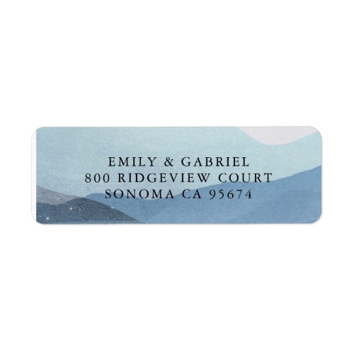 Forest Watercolor Mountains Return Address Label