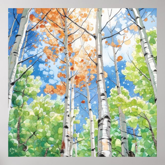 Forest Watercolor Painting Art Print  (Front)