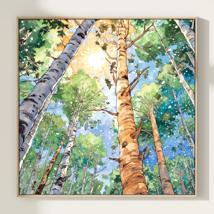 Forest Watercolor Painting Art Print 