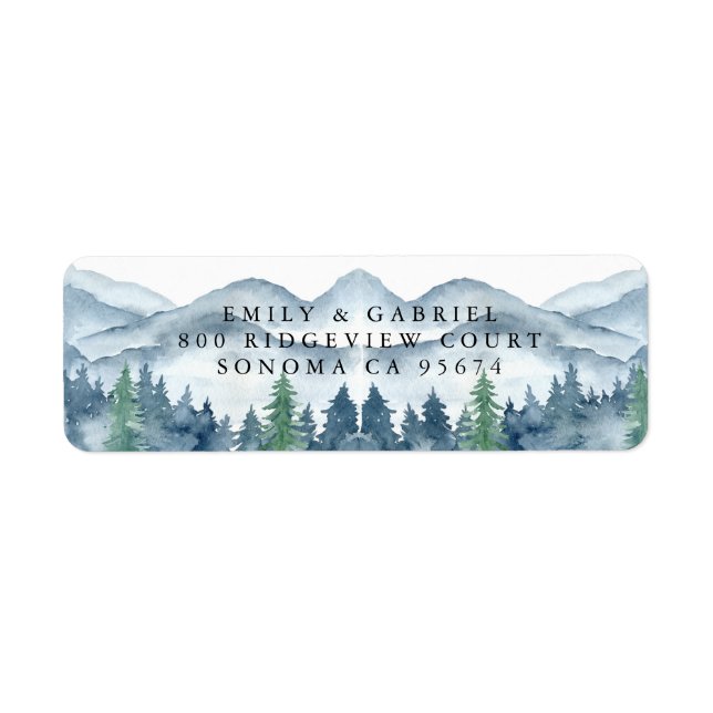 Forest Watercolor Return Address Label (Front)