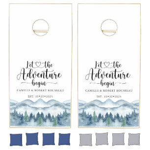 Forest Watercolor Wedding  Cornhole Set