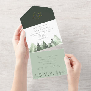 Forest Watercolor Wedding Invitation