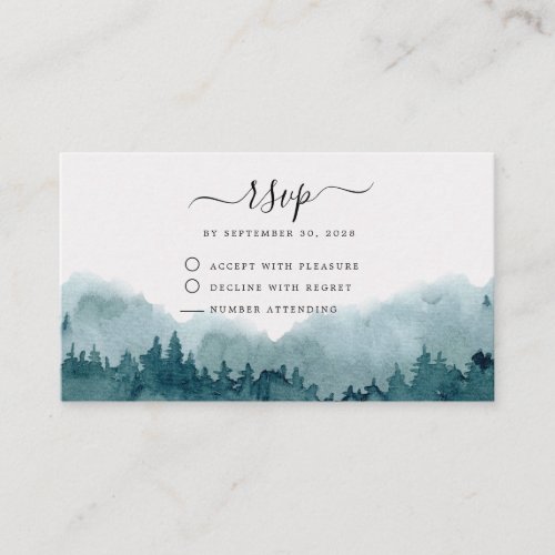 Forest Watercolor Wedding RSVP Enclosure Card