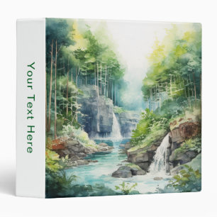 Forest Waterfall 3 Ring Binder