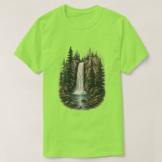 Forest Waterfall Landscape Graphic T-Shirt