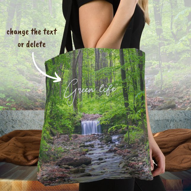 Forest waterfall  tote bag (Creator Uploaded)