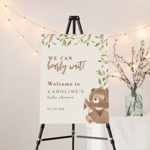 Forest We Can Bearly Wait Baby Shower Welcome Sign