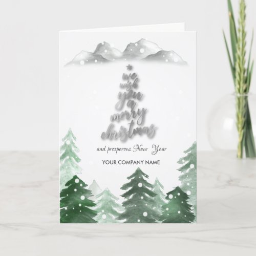 Forest We Wish You a Merry Christmas Corporate Holiday Card