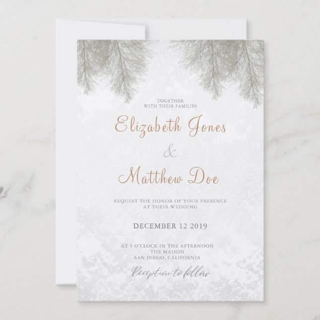 Forest Wedding A Winter Wedding Rustic Invitation (Front)