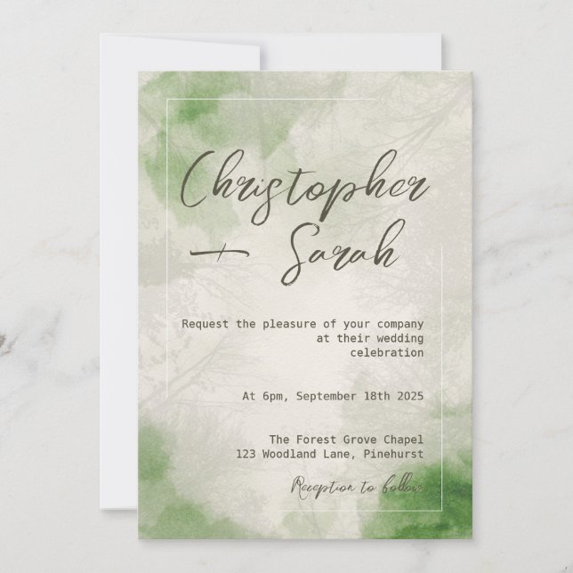 Forest Wedding Invitation  (Front)