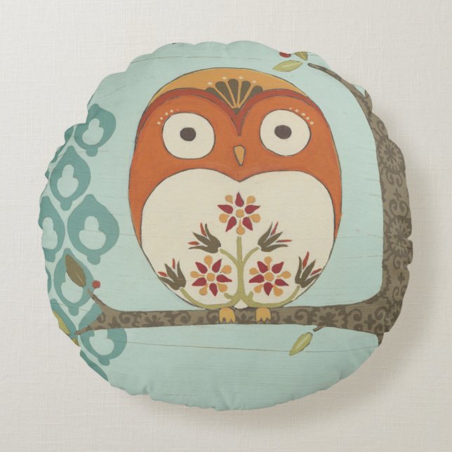 Forest Whimsy I Round Pillow (Front)