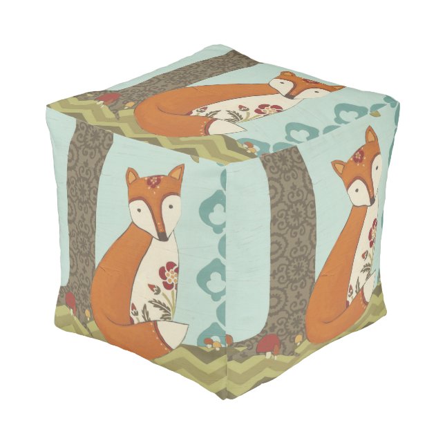 Forest Whimsy III Pouf (Angled Front)