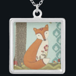 Forest Whimsy III Silver Plated Necklace<br><div class="desc">Animals</div>