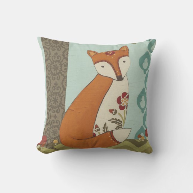 Forest Whimsy III Throw Pillow (Front)