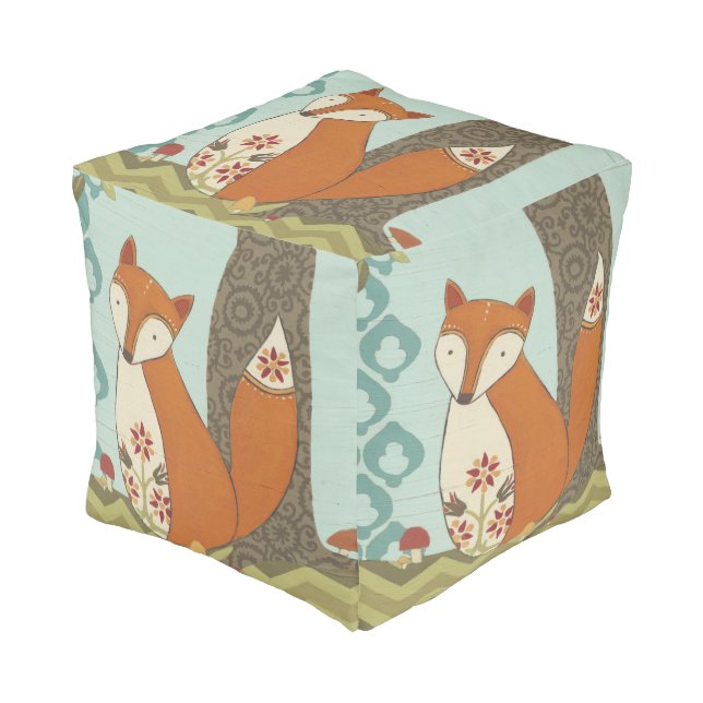 Forest Whimsy IV Pouf (Angled Front)