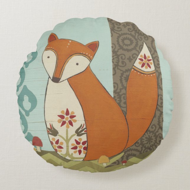 Forest Whimsy IV Round Pillow (Front)