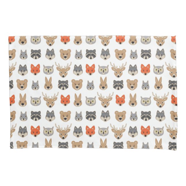 Forest Wild Animals Illustration Pillow Case (Front)