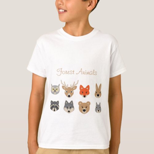Forest Wild Animals Illustration T_Shirt