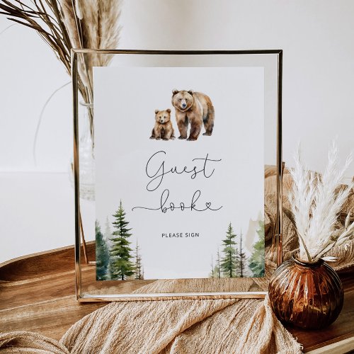 Forest wild bear please sign the Guest book Poster