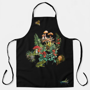 Forest, wild mushrooms apron