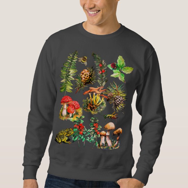 Forest, wild mushrooms sweatshirt (Front)