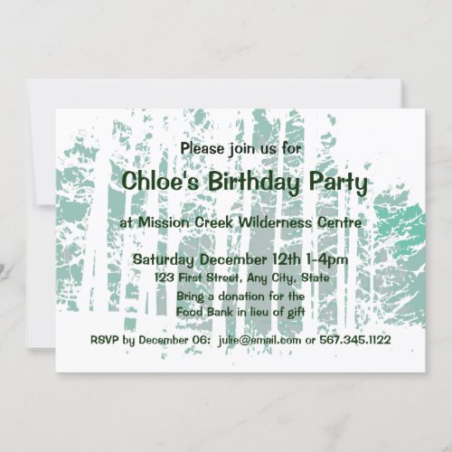 Forest Wilderness Outdoor Park Birthday Invitation