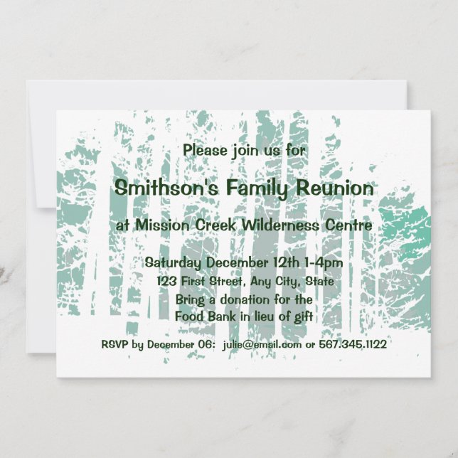 Forest Wilderness Outdoor Park Reunion Invitation (Front)