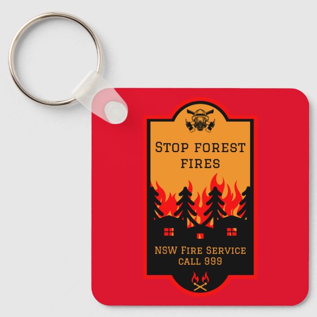 Forest Wildfire Prevention Keychain (Front)