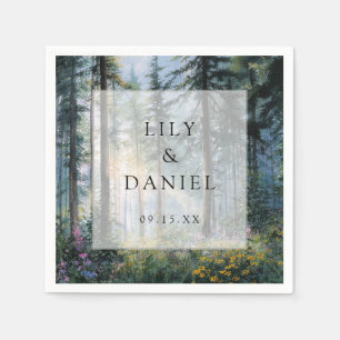 Forest Wildflower Floral Rustic Wedding Napkins