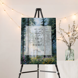 Forest Wildflowers Floral Wedding Welcome Sign
