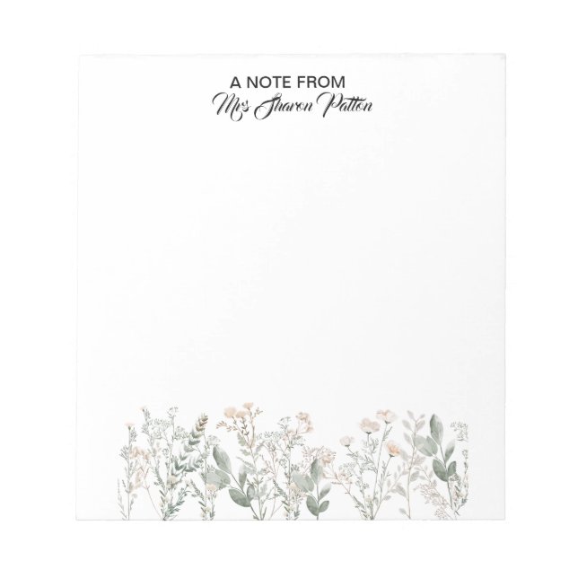 Forest Wildflowers Notepad (Front)